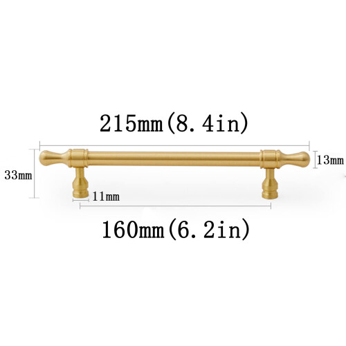 Solid Brass Cabinet Handles for Kitchen and Bathroom, Moisture Resistant Drawer Pulls Set 1