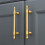 Solid Brass Cabinet Handles for Kitchen and Bathroom, Moisture Resistant Drawer Pulls Set 4