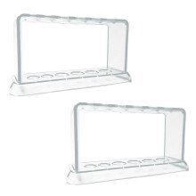 2X Plastic Clear Test Tube Rack 6 Holes Stand Lab Test Tube Stand Shelf School Supply Lab Equipment 16.7X8X3 cm