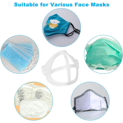 Mask Bracket 5 Pack, 3D Silicone Face Mask Inner Support Frame for Adults, Comfortable Breathable Fit 2