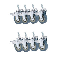 Carga Pesada 75mm Rueda Giratoria con Freno Rueda Giratoria de Carretilla para Muebles, Juego de 8