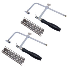 2X Cadre de Scie Bijoutier Ajustable avec 144 Lames Ensemble de Fabrication de Bijoux Professionnel