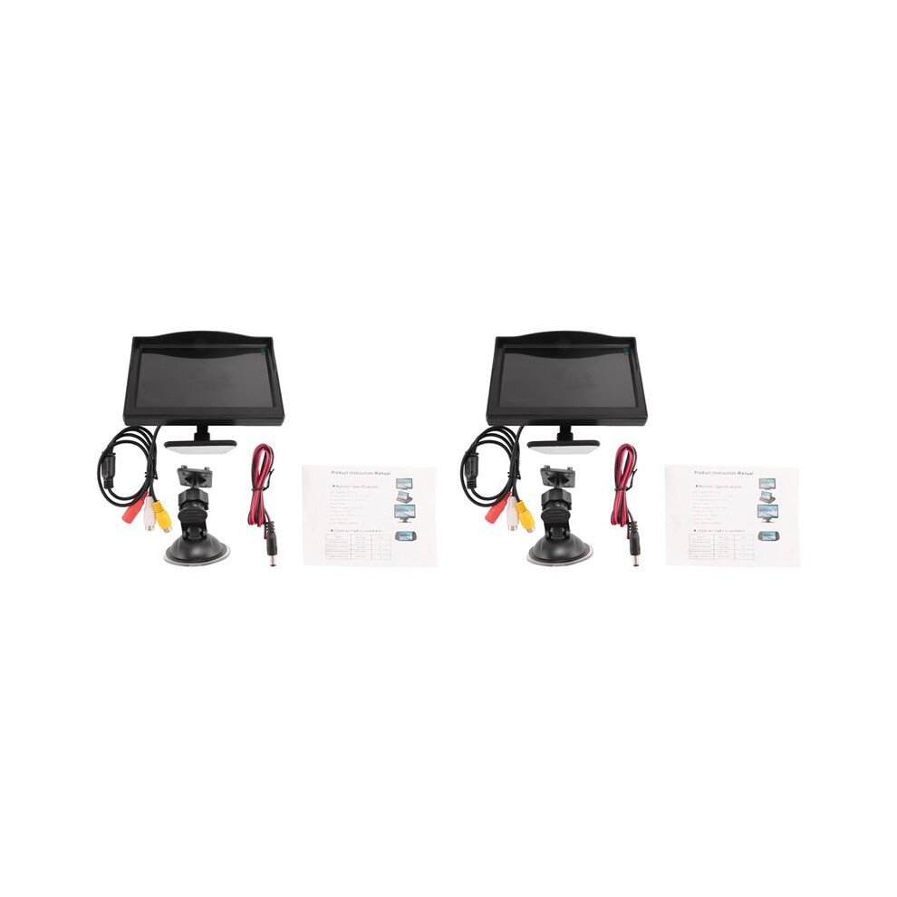 2Pcs 5 Inch 800X480 Tft Lcd Hd Screen Monitor With Dual Mounting Bracket For Car Backup Camera/Rear View/Dvd 6032765415694