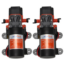 2X Seaflo 12V Water Pressure Diaphragm Pump 3.8 LPM 1.0 GPM 40 PSI - Caravan/Rv/Boat/Marine