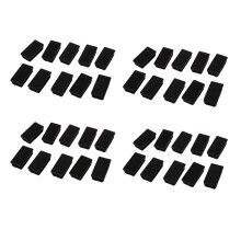40 Stueck 25 x 50 mm Kunststoff Blindkappe Rechteckige Gummimanschette - Schwarz