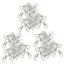 90Pcs Swivel Carabiners Keychain Silver Color