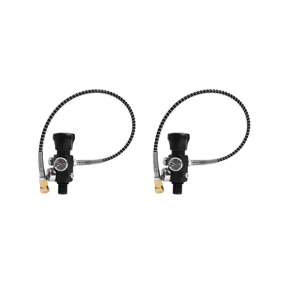 2X Hpat M18x1.5 Fill Refill Station Tank Charging Valve Dual Gauge With 50Cm High Pressure Hose 4714016869099