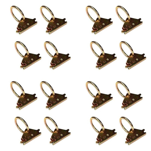 16 Packs Steel E-Track O-Ring Tie-Down Anchors for E-Track Tie-Down System Secure Cargo in Enclosed Flatbed Trailers