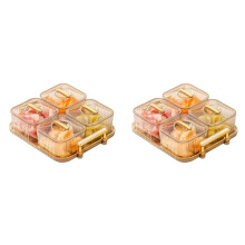 2X Multifunctional Party Snack Tray for Fruits,Nuts,Compartment Party Platter,Divided Serving Bowl with Lid C