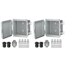 2X Outdoor Electrical Box IP67 Outdoor Waterproof Distribution Box Outdoor Hinge Power Box Waterproof Junction Box