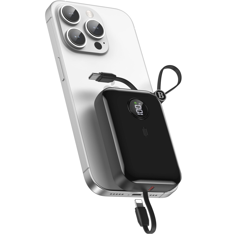 Power Bank 10000Mah Pd 20W Fast Charging Portable Charger With Builtin Cable Dual Usbc Compact Battery For Iphone Samsung Ipad 9092120013177