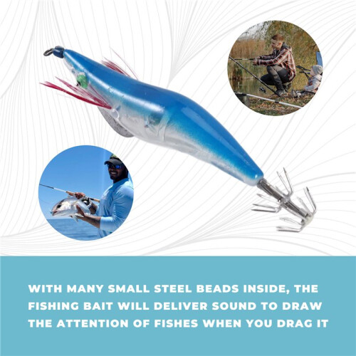 1 Stück Blau Blinkende LED Fischköder Blitzlicht 10 cm Minnow Leucht Squid Jig Garnele Köder Nacht Fischen Köder 2