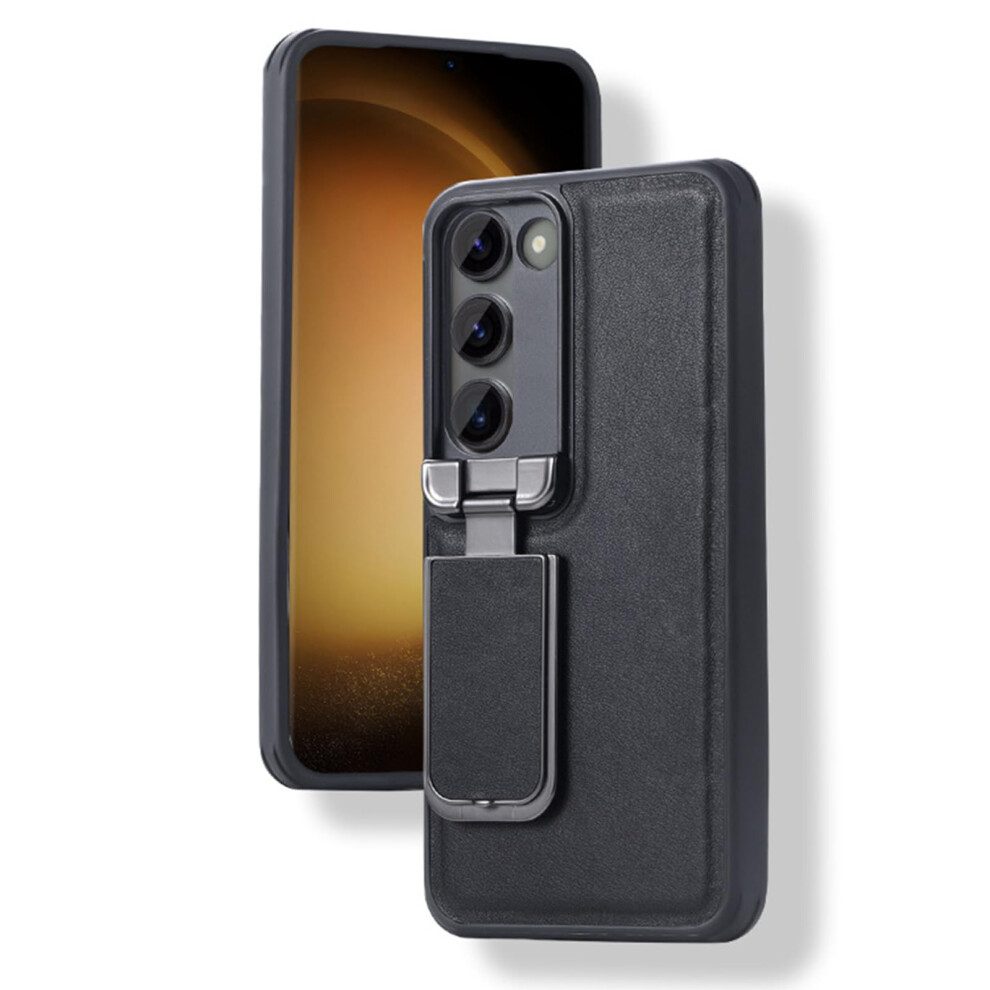 Leather Flip Case For Samsung Galaxy S25 Ultra And S25 Plus, Shockproof Cover With Camera Lens Protection And Kickstand, Black 9092120013542