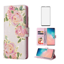 Wallet Case with Card Holder, Magnetic Closure, Wrist Strap and Screen Protector for Samsung Galaxy S10