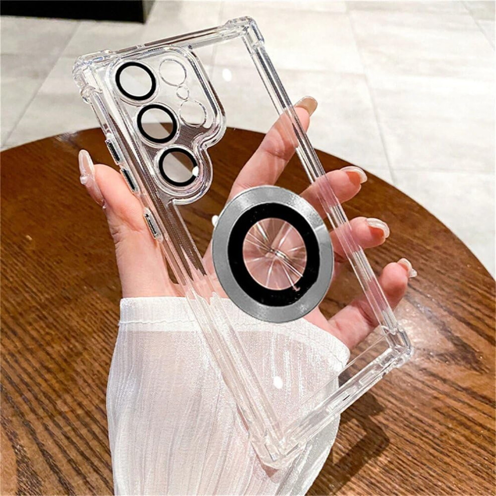 Magnetic Clear Shockproof Cover With Dual Layer Protection And Grip Case For Samsung Galaxy S23 Ultra 9771547390633