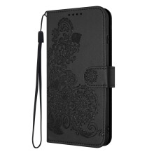 Flip Leather Wallet Case with Card Slots, Magnetic Lock, Kickstand, Vintage Embossed Design for Vivo Y19