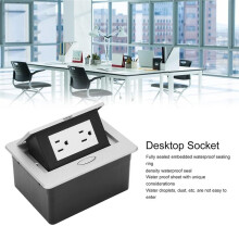 2 Outlets - Floor Electrical Outlet Recessed Hidden Countertop Socket Floor Outlet Covers Box for Office US Plug