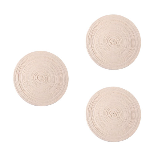 3Rolls Durable Cotton Ribbon Beige Sewing Webbing for Packaging Decor 1