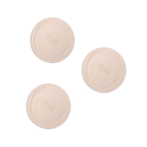 3Rolls Durable Cotton Ribbon Beige Sewing Webbing for Packaging Decor 2