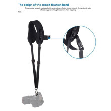 Enkele Schoudercamerariem, Snel Los Te Maken, Antislip, Zacht Kussen, Ademend, Gebogen Nylon Riem met Metalen Haak voor SLR/DSLR