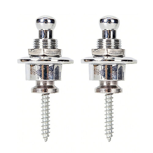 Verrous de sécurité pour sangle de guitare, 2 pièces,-Argent M
