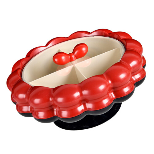 Multi Compartment Dry Fruit Dispenser Serving Tray Food-red 4