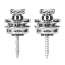 2 Pack Guitar Strap Lock Button Nonlip Guitars-Silver L