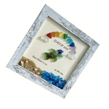 Elegant Handmade Sea Glass Photo Frame Ideal For Wall Or Table