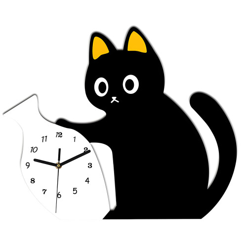 Vase Cats Wall Clock Modern Decorative Wall Clocks Battery