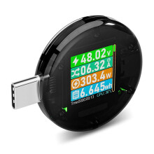 USB C Power Meter Tester, USB Multimeter Voltage Current Amp Volt Detector Digital Tester for Chargers Power Bank Cable