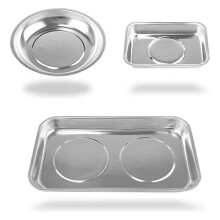 Soporte de Bandeja Magnético de 3 Piezas, Juego de Bandejas de Piezas Magnéticas, Bandeja Engrosada, Acero Inoxidable, Bandejas de Herramientas para