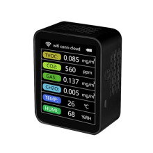 Monitor Inteligente de Calidad del Aire WiFi Medidor de CO2 TVOC HCHO PM2.5 Probador Sensor Digital de CO2 Detector de Gas Formaldehído Tuya APP B