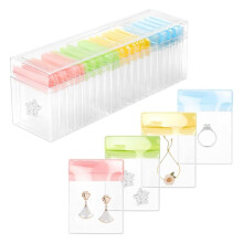 Smyckeskrin, Genomskinlig Hållare med 40st Bärbara Smyckespåsar Mot Smuts, Resesmyckesfodral Transparent