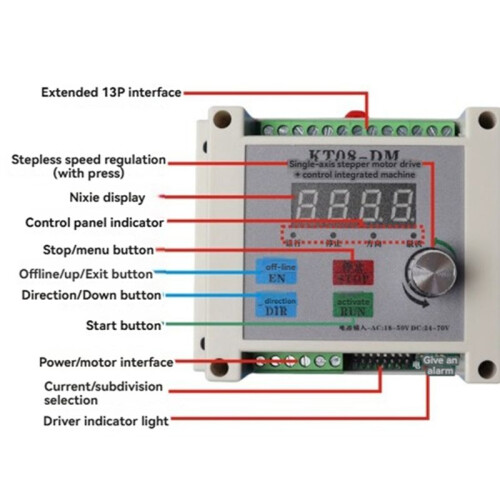 Driver Controller Integrated Stepper Motor Single Axis Pulse Generator KT08 Distance Travel/Angle/Direction 2