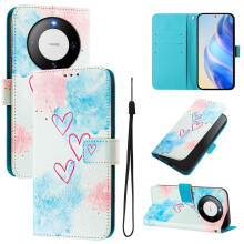 Wallet Case Floral PU Leather Flip Cover with Magnetic Closure and Card Holder for Huawei Mate 60 Pro