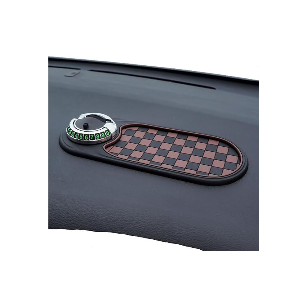 Car Phone Holder 360 Rotatable Antislip Dashboard Mount With Parking Number Display Brown/Silver 9092120015287