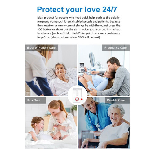 Emergency Alarm System 4G 433MHZ SOS Two-Way Intercom Call One-Button Rescue Host for Elderly Emergency Help EU Plug 2