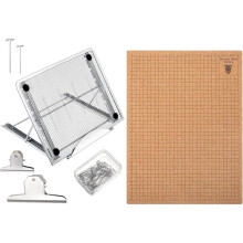 104 Pcs Macrame Board, 12x16 Inch Macrame Board and Pins Kit with Metal Adjustable Holder,for Braiding Cording Bracelet