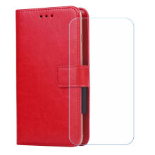 PU Leather Wallet Case for BLU G84 6.8' Magnetic Flip Cover with Card Slots Stand Rose with Screen Protector