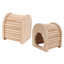 Holz Hamster Bogenhaus mit Kuppeldach, 11x10x12cm