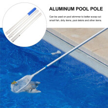 Fish Basket Pole Swimming Pool Fishing Rod Metal Pool Brush Skimmer for Pool Swimming Pool Skimmer Pool Cleaner Pole A