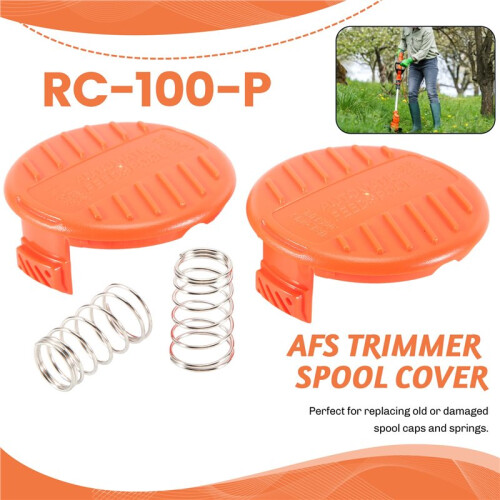 Weed Wacker Bump Cap Replacement RC-100-P Spool Cap Covers and Spring for  AFS Trimmer