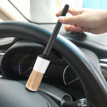 Natural Boar Hair Detail Brush (Set Of 5),Premium Detail Brushes For Engines, Wheels, Interior, Leather, Trim,Air Vents, Emblems