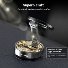 Car Mount Vacuum Magnetic Holder Foldable Strong Suction Stand with Metal Hinges for Cell Phone Silver