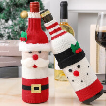 Niedlicher Weinflaschenüberzug im Weihnachtspullover-Stil, handgefertigter Weinflaschenüberzug mit weicher und kuscheliger Textur und einfacher