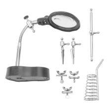 Soldering Iron Table Bracket with Welding Magnifying Glass Digital Equipment Maintenance Tool Table with LED Lamp