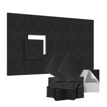 12 Stuks Akoestische Schuimpanelen 12x12x0,4 Inch, Zelfklevende Geluiddichte Wandpanelen, voor Muren Thuis, op Kantoor -C