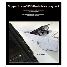 2X Retro Cassette Recorder and Player Supports Internal and External Recording and USB Transcription