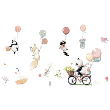 Cartoon Ballondieren Muurstickers voor Kinderen Kinderkamers Muurdecoratie Verwijderbare Decals Kinderkamer Woondecoratie Kunst Muurschilderingen