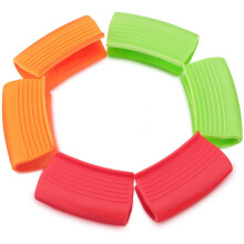 3 Pares de Suporte de AlçA Auxiliar de Silicone Mangas de Panela com Isolamento TéRmico Tampa de Panela à Prova de Queimaduras para Woks de Ferro